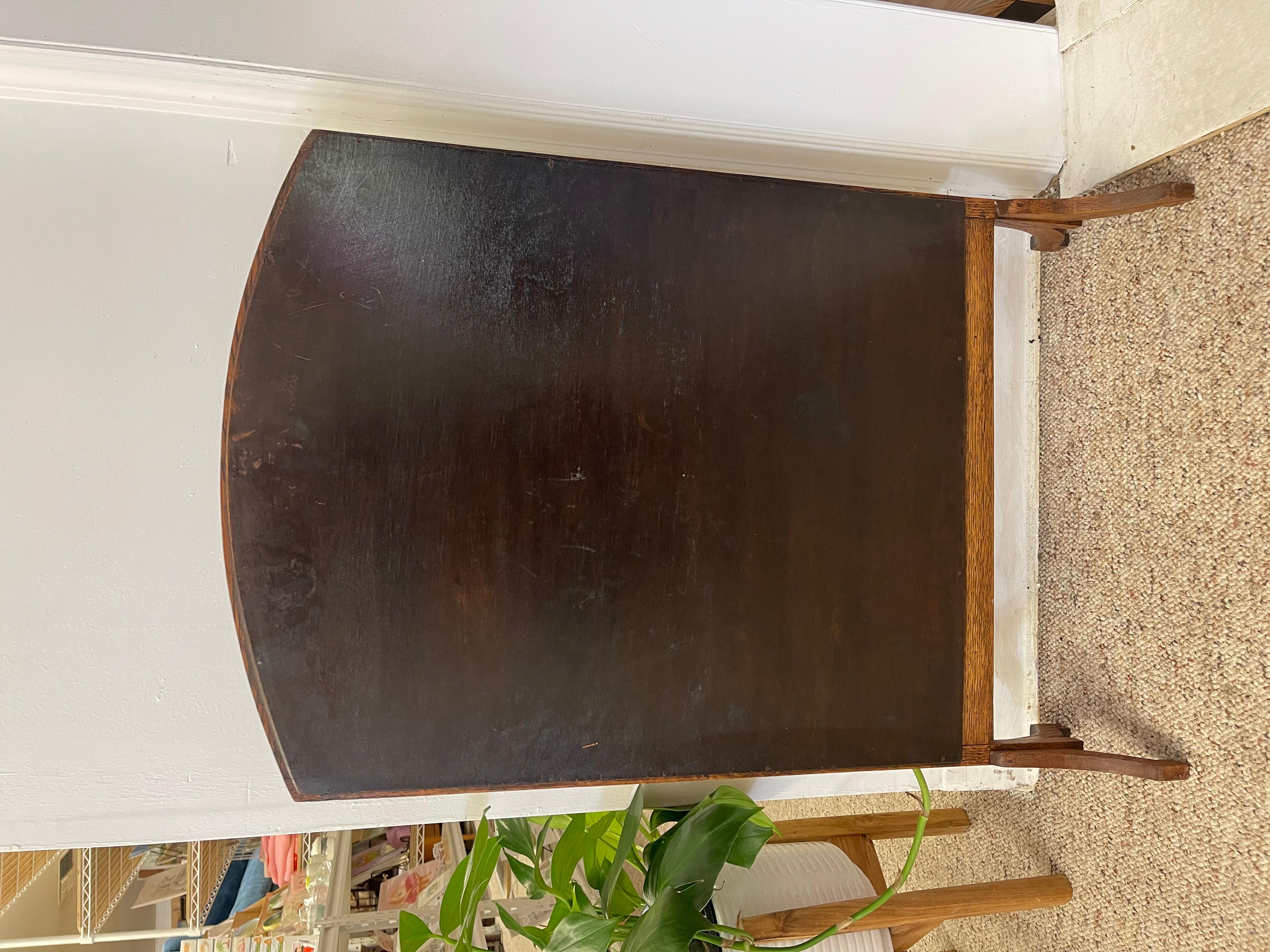 Likely Antique Arts and Crafts Quarter-Sawn Fire Screen with Diamond Inlay For Sale 2
