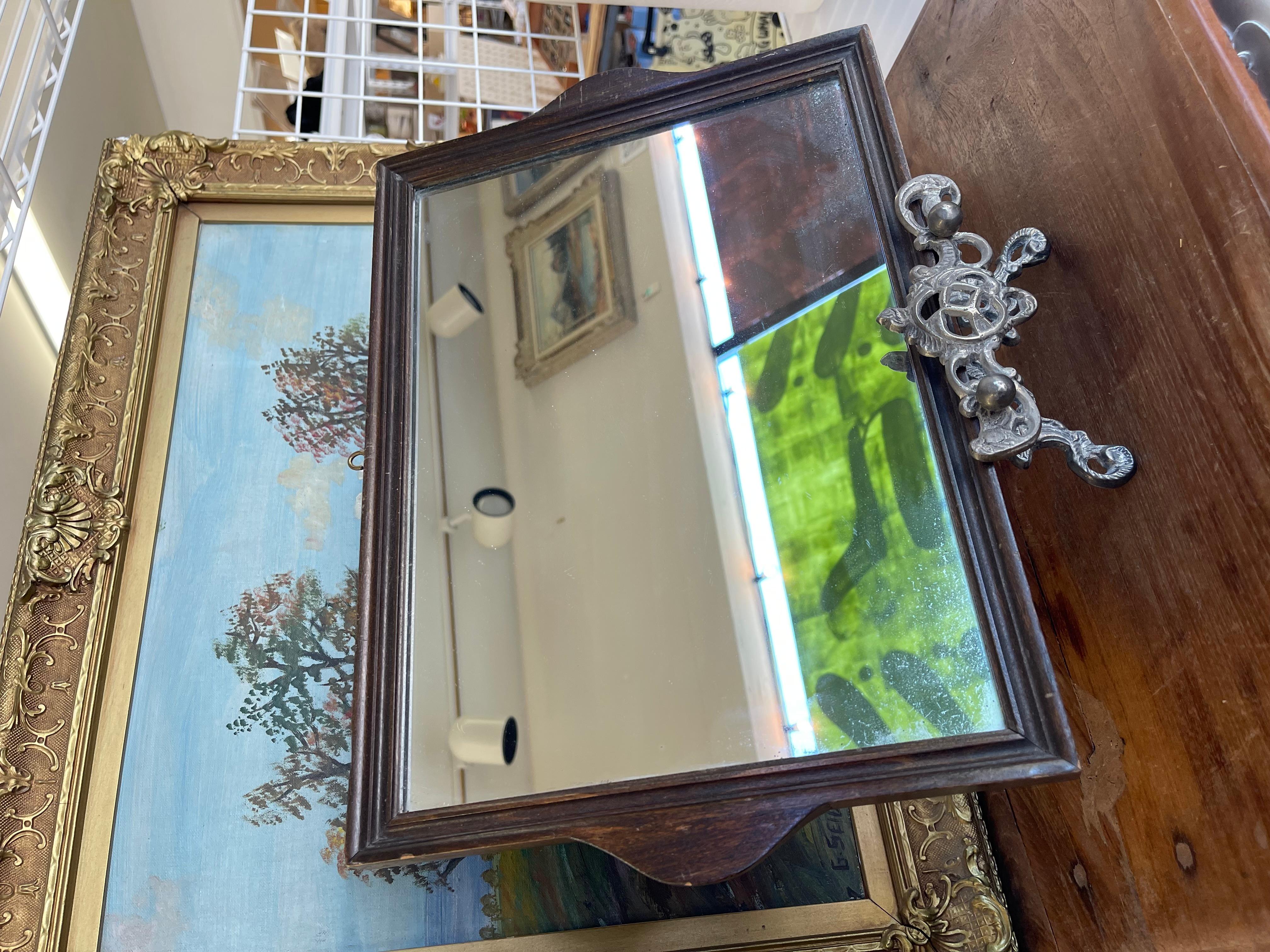 Espejo de Pared Antiguo de Artes y Oficios con Marco de Madera Tallada Artes y manualidades en venta