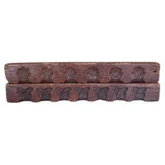 Likely Antique Dutch Carved Wood Molding Samples with Botanical Motifs, Set of 2