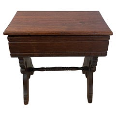 Likely Antique Eastlake Decorative Wooden Bench with Hidden Storage Comportment.