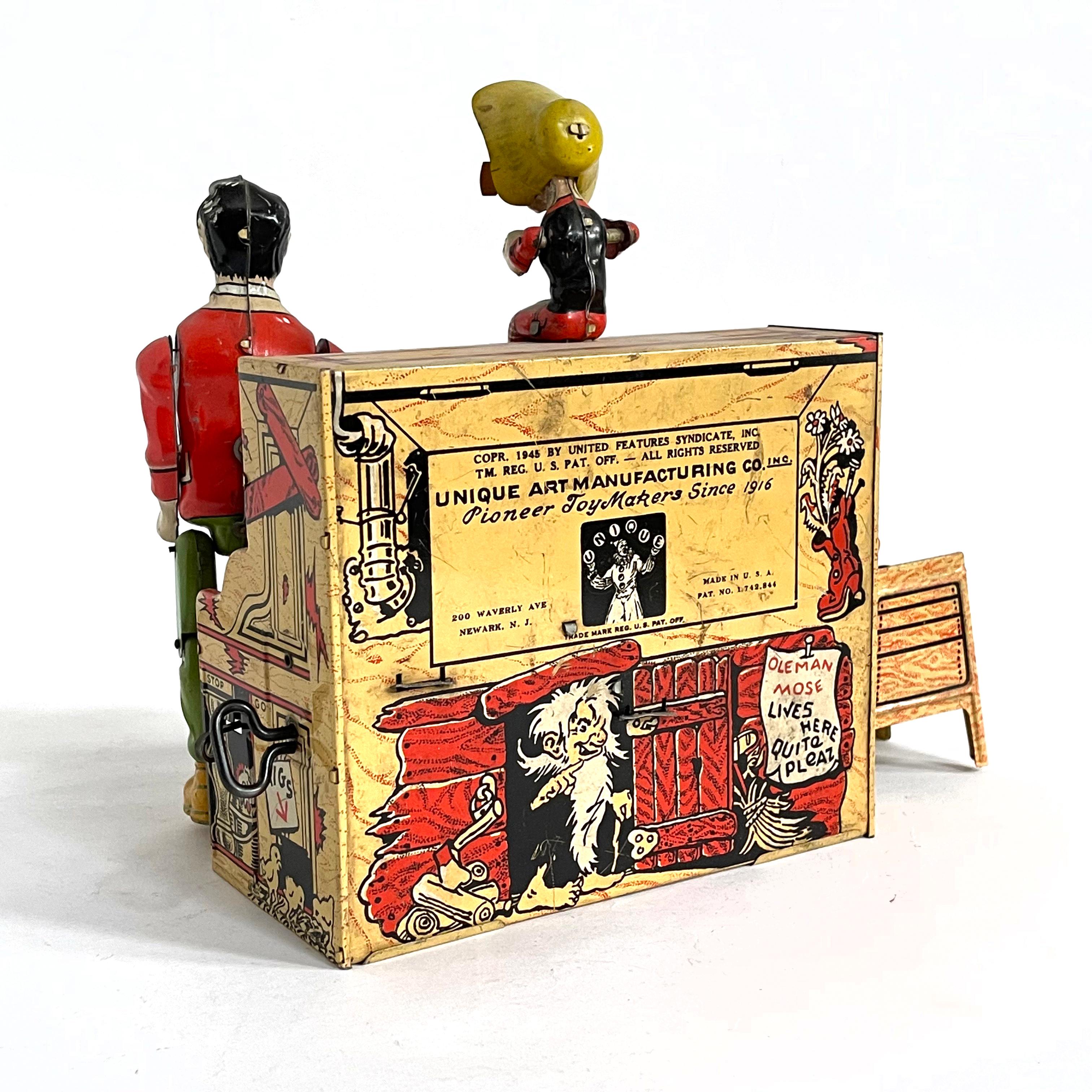 Lil Abner Dogpatch Band Tin Litho Windup Unique Art Co. Bon état - En vente à Highland, IN