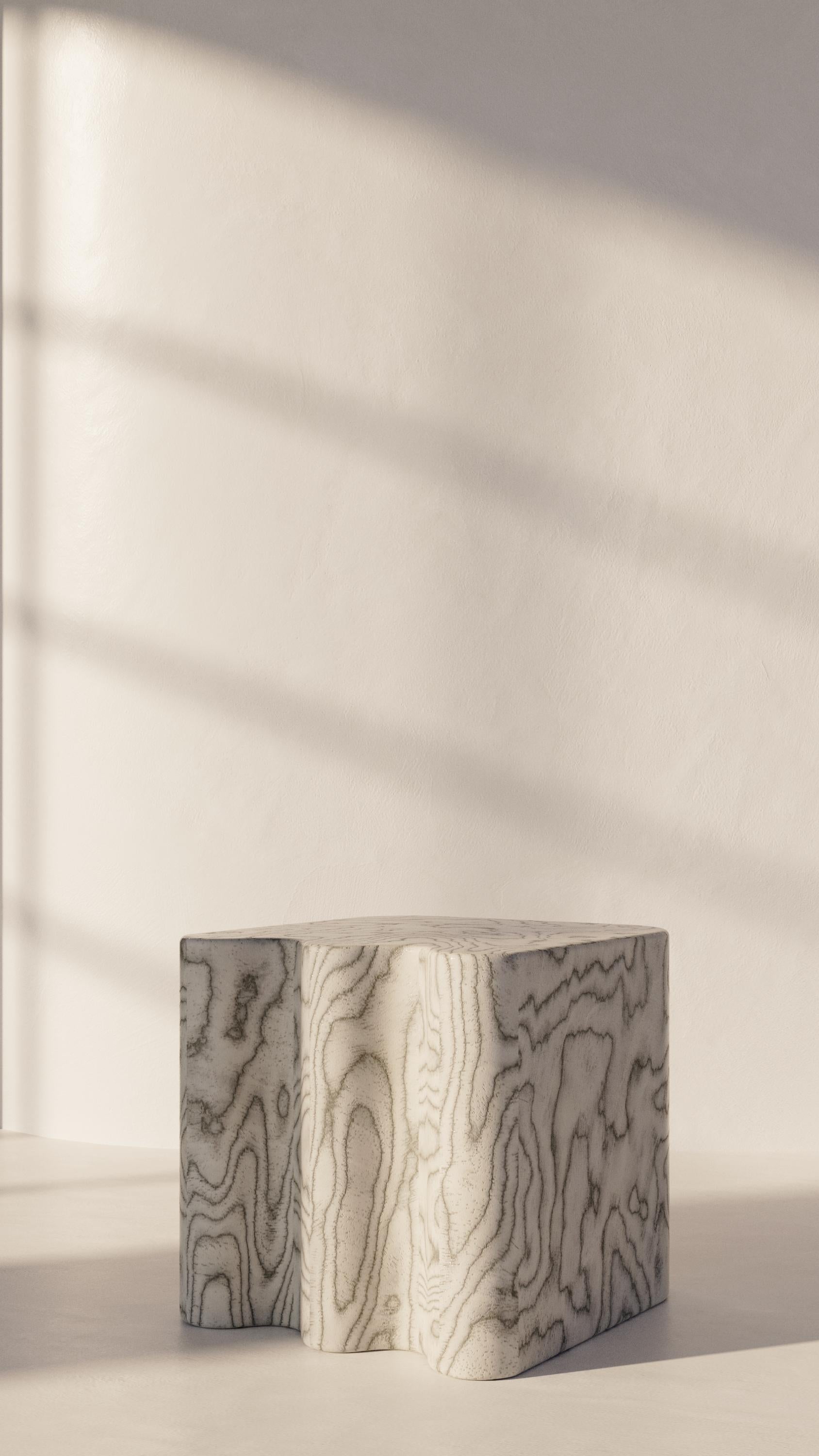 'Lil'' Stool or Side Table by Tugba Ata
Dimensions: D 45 x W 48 x H 46 cm.
Materials: Oak Wood.

Our Lil product is designed to be used both as a coffee table and a stool.Make from oak wood.
The surface of the Italian brand coating is created with