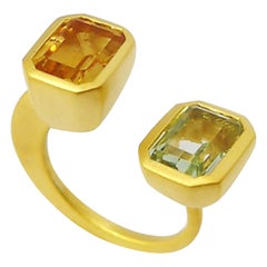 Lila Ring with 1.87 Carat Citrine + Peridot in 18k Matte Gold