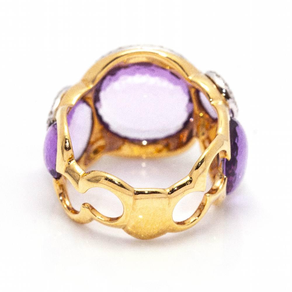 Taglio brillante Anello LILA SKY in oro con diamanti in vendita