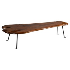 Lila Swift et Donald Monell, table basse, noyer, fer, États-Unis, années 1950