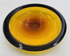 Lilac and Amber, XL Art Glass Bowl by Correia, Signed, Dated and with COA