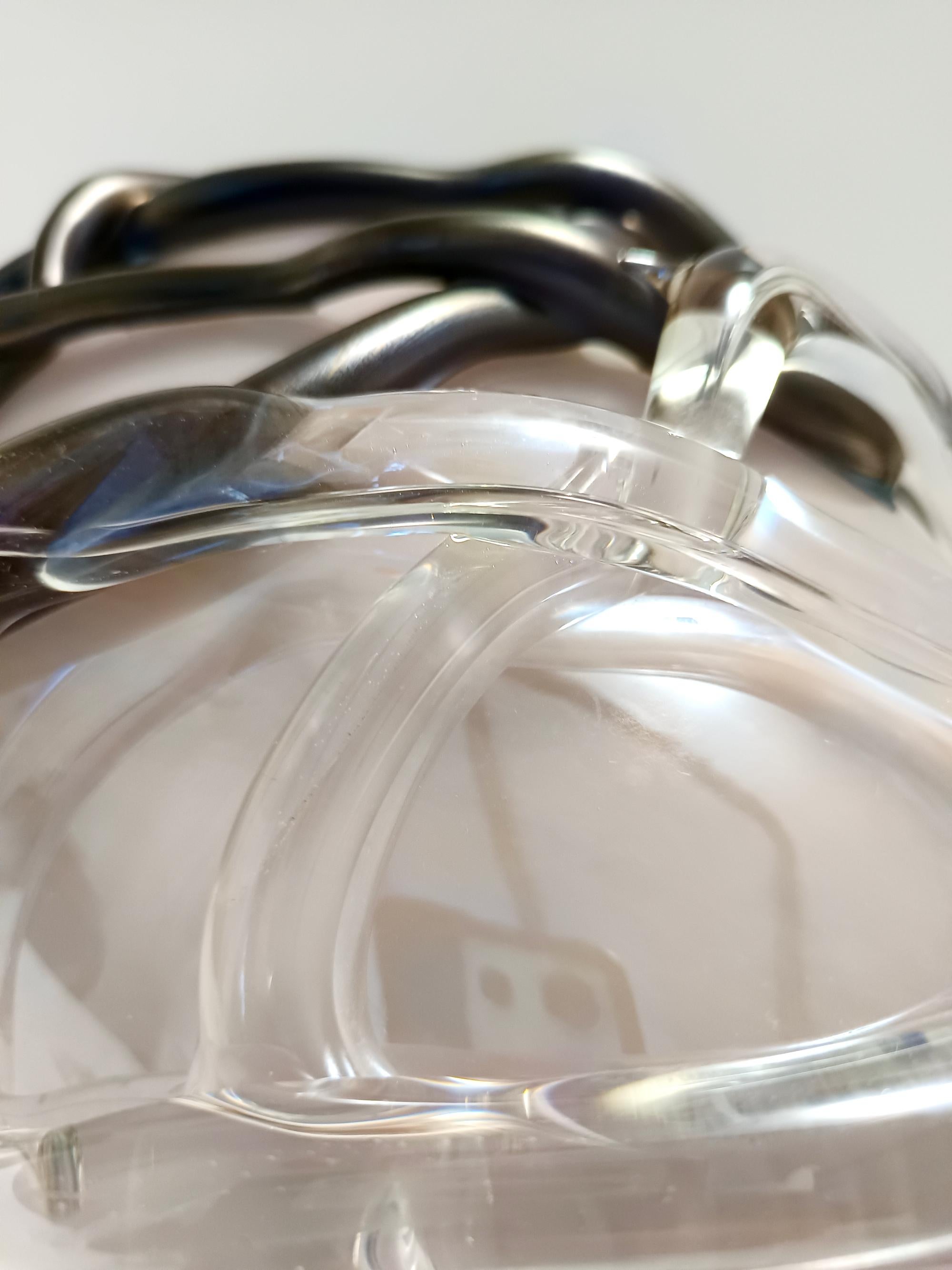 Vaso in vetro di Murano lilla e nero iridescente di Sergio Costantini, Italia anni '90 in vendita 4
