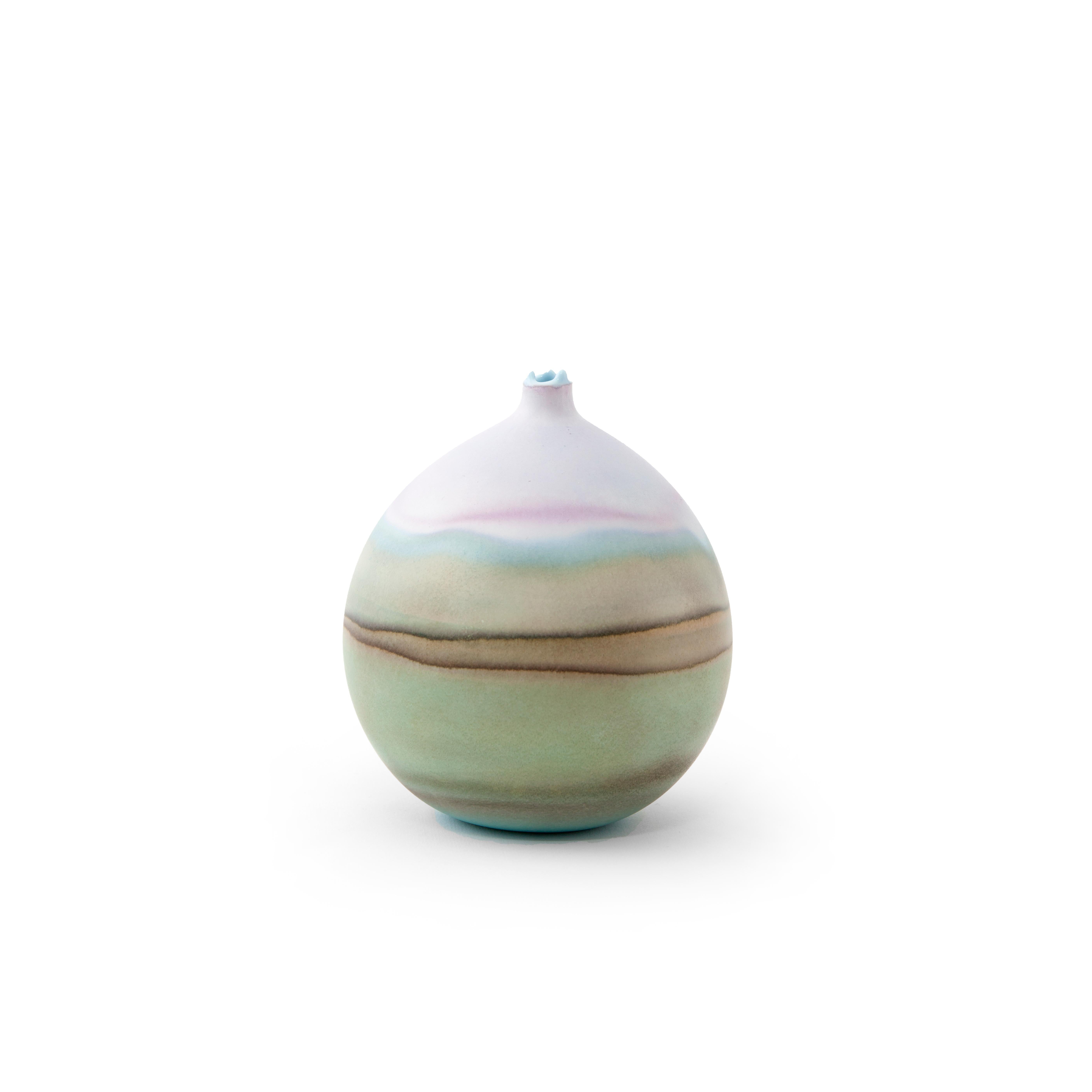 Lilac and Sage Pluto Vase by Elyse Graham
Dimensions: W 13 x D 13 x H 14 cm
Materials: Plaster, Resin
MOLDED, DYED, AND FINISHED BY HAND IN LA. CUSTOMIZATION
AVAILABLE.
ALL PIECES ARE MADE TO ORDER

This collection of vessels is inspired by