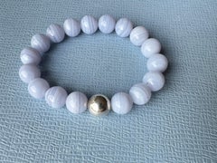 Pulsera de cuentas lila Plata