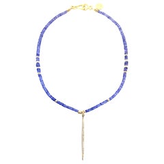 Lilac Blue Nile Tanzanite Pave Diamond Pendant Necklace