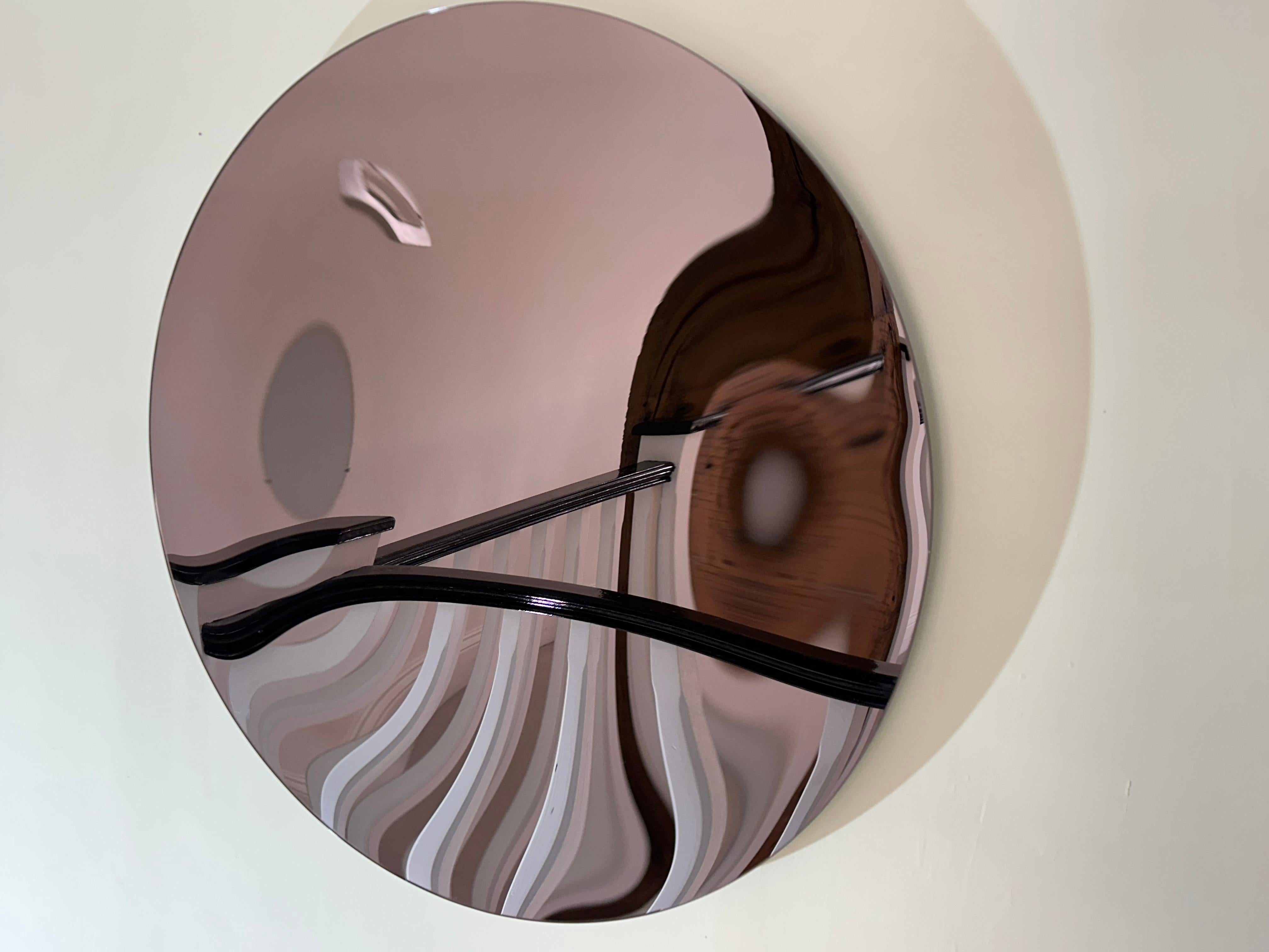 Argenté Miroir concave lilas 100 cm de diamètre en vente