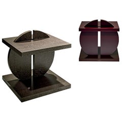 Mesa de Apoyo Lila Contemporánea y Personalizable en Madera de Laurel Gris