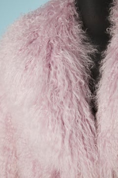 Lilac fur puffer coat Jin Diao