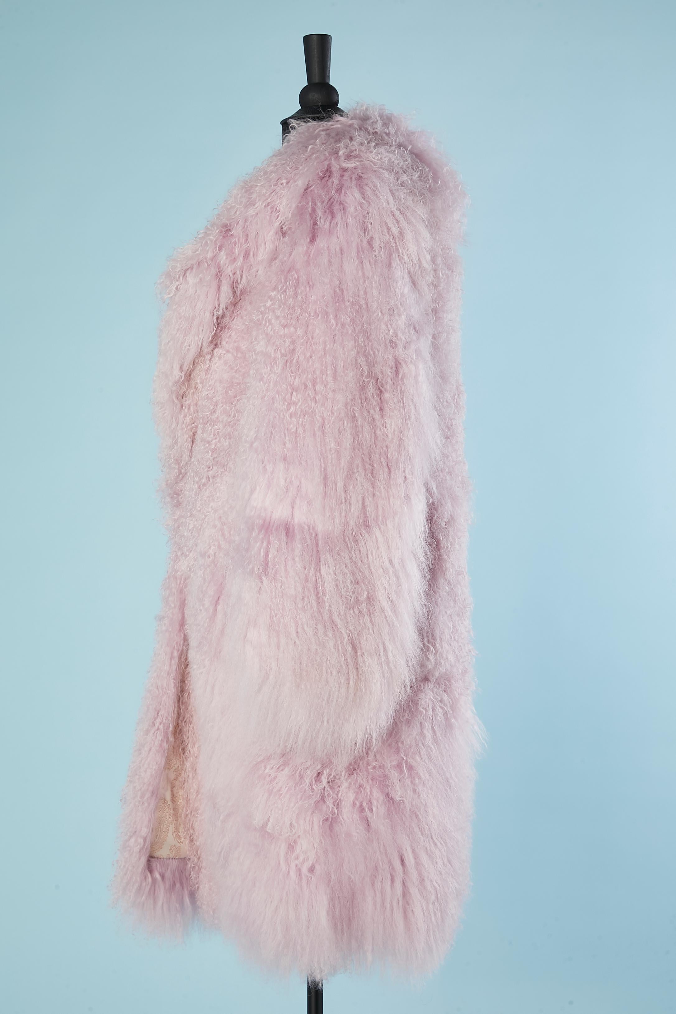 Lilac fur puffer coat Jin Diao  In Excellent Condition In Saint-Ouen-Sur-Seine, FR