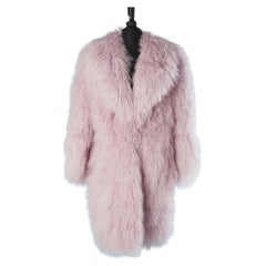 Lilac fur puffer coat Jin Diao 