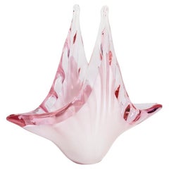 Lilac Italian Glass Basket Catchall