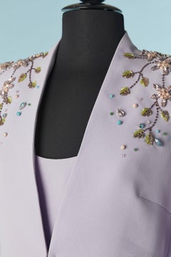 Lilac jacket with rhinestone and dress ensemble Gai Mattiolo The Red Carpet