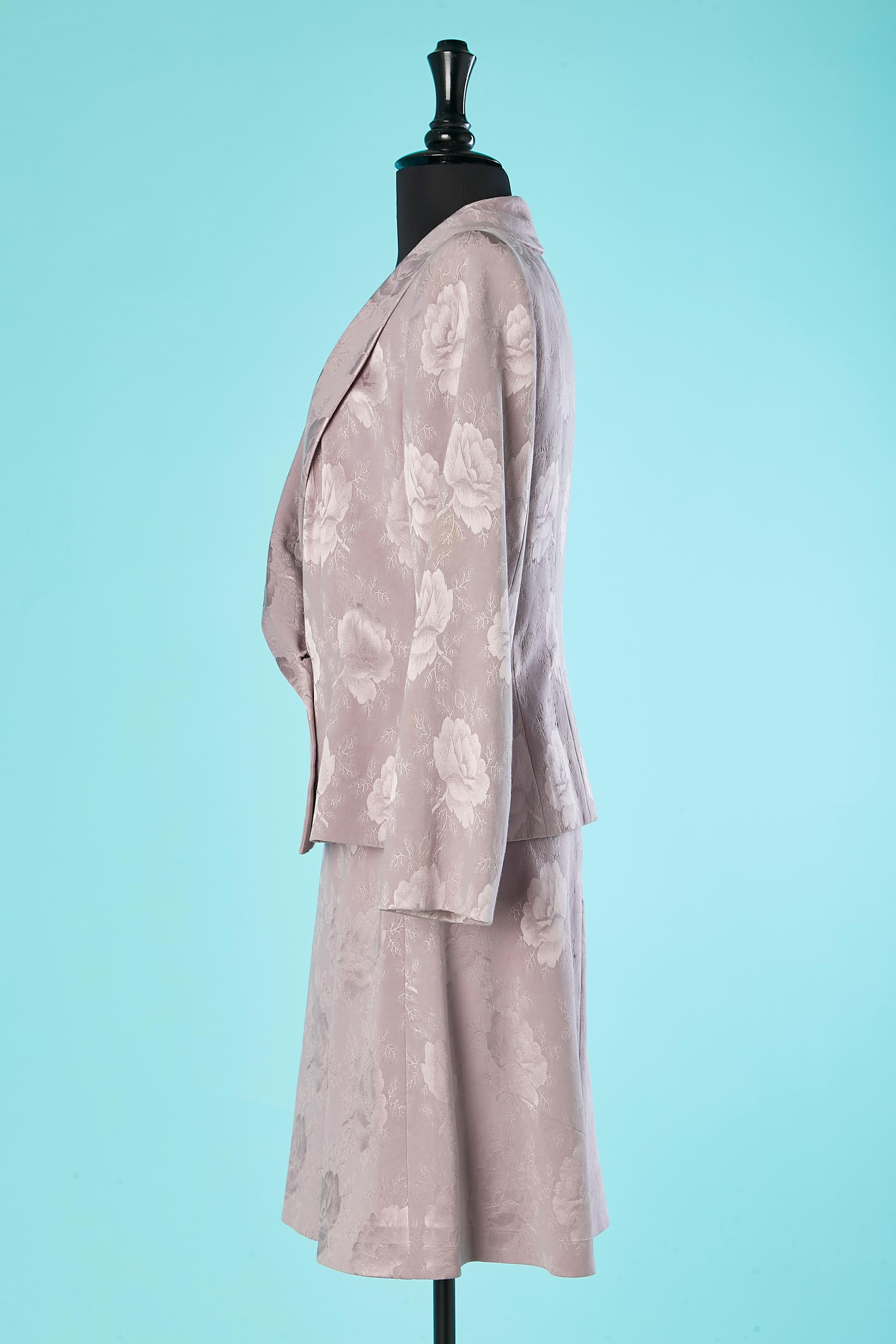 Tailleur jupe lilas avec motif de fleurs Christian Dior Boutique 1980  Pour femmes en vente