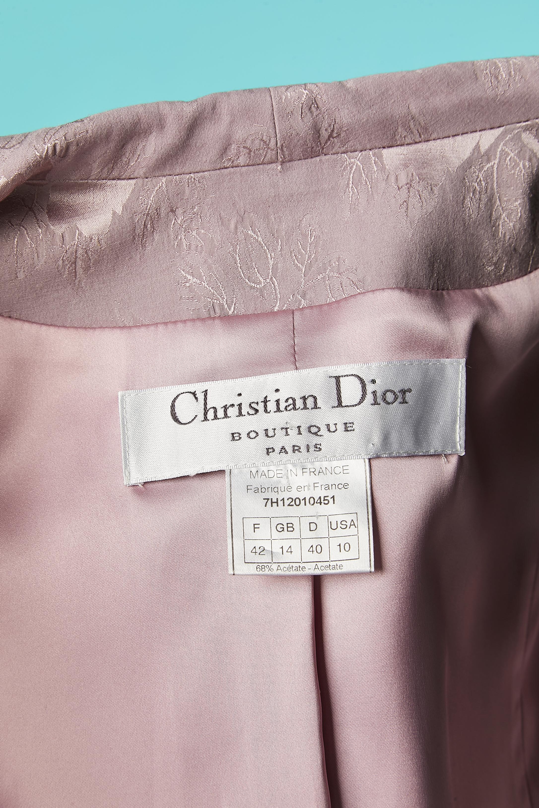 Tailleur jupe lilas avec motif de fleurs Christian Dior Boutique 1980  en vente 2