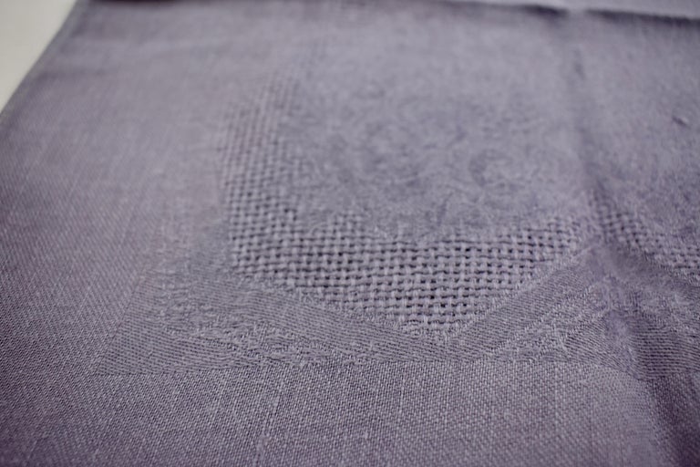 Lilac Linen Damask Hand-Embroidered French Provençal Dining Napkins ...