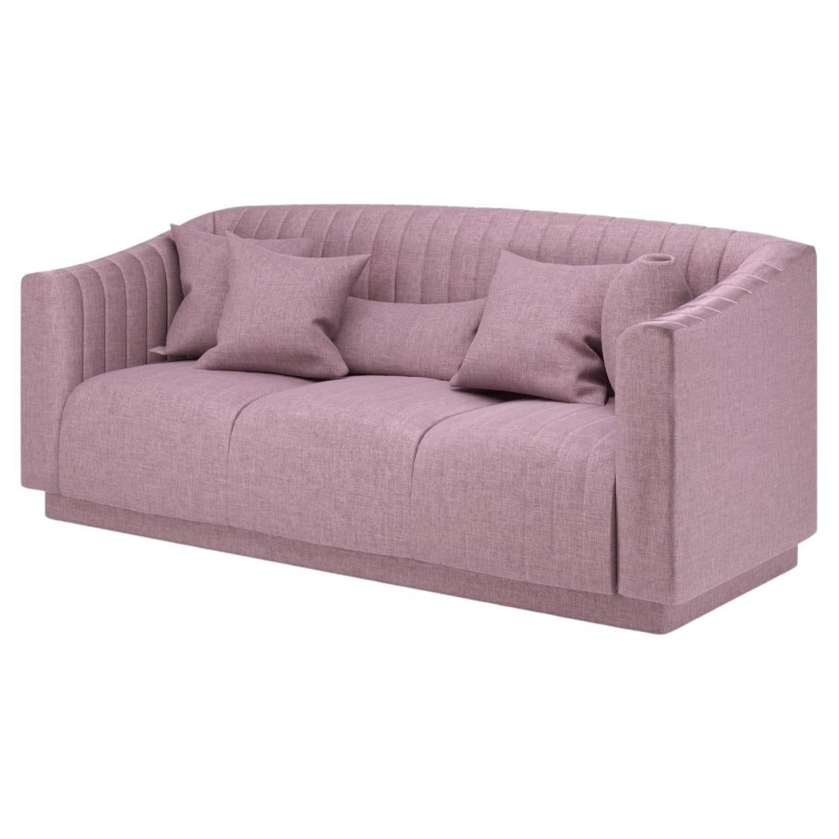 Fliederfarbenes modernes Uphostery-Sofa aus Leinen im Angebot