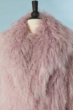Lilac Mongolian's fur single breasted coat Jin Diao