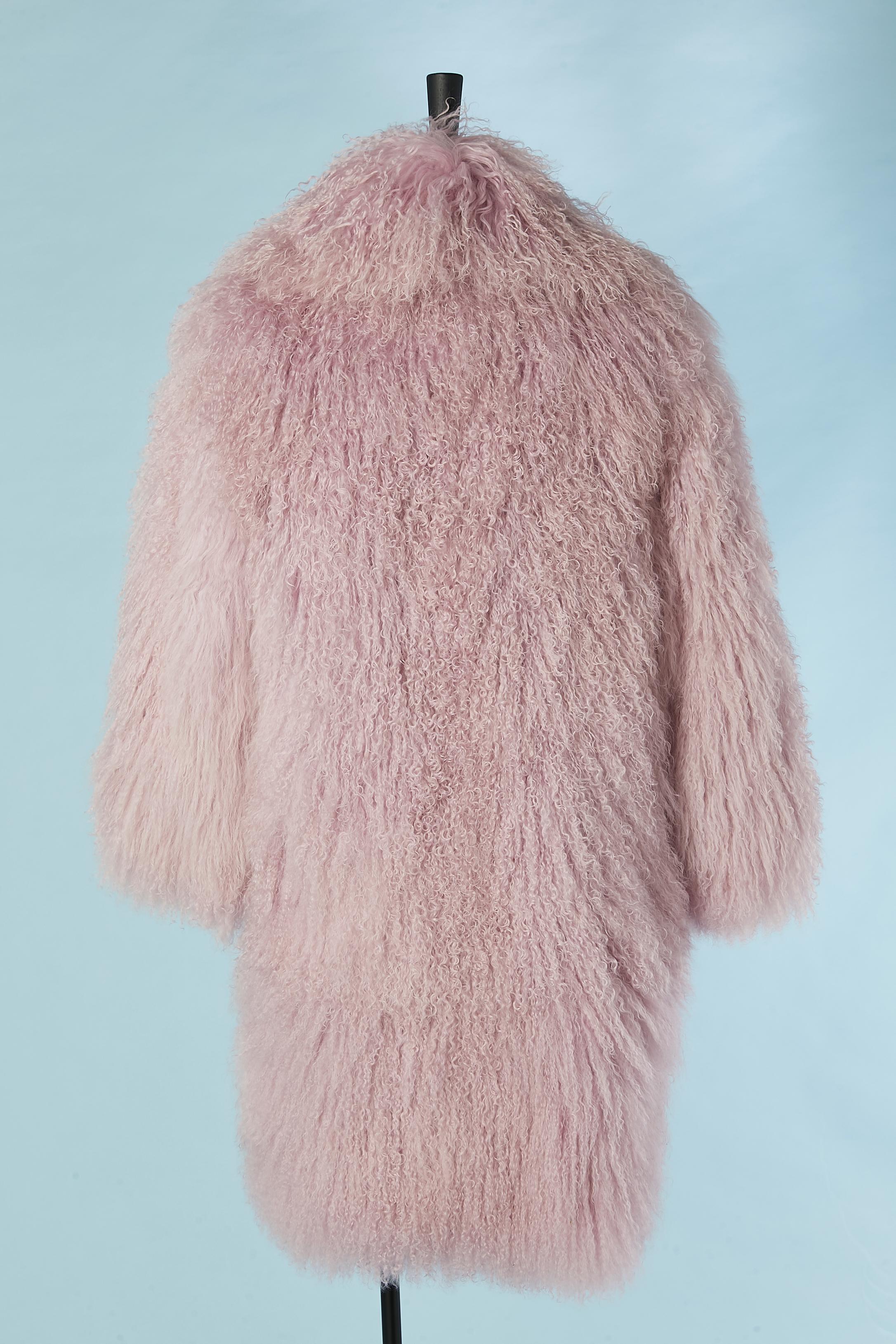 Lilac Mongolian's fur single breasted coat Jin Diao For Sale 2