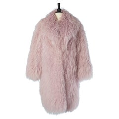 Lilac Mongolian's fur single breasted coat Jin Diao 