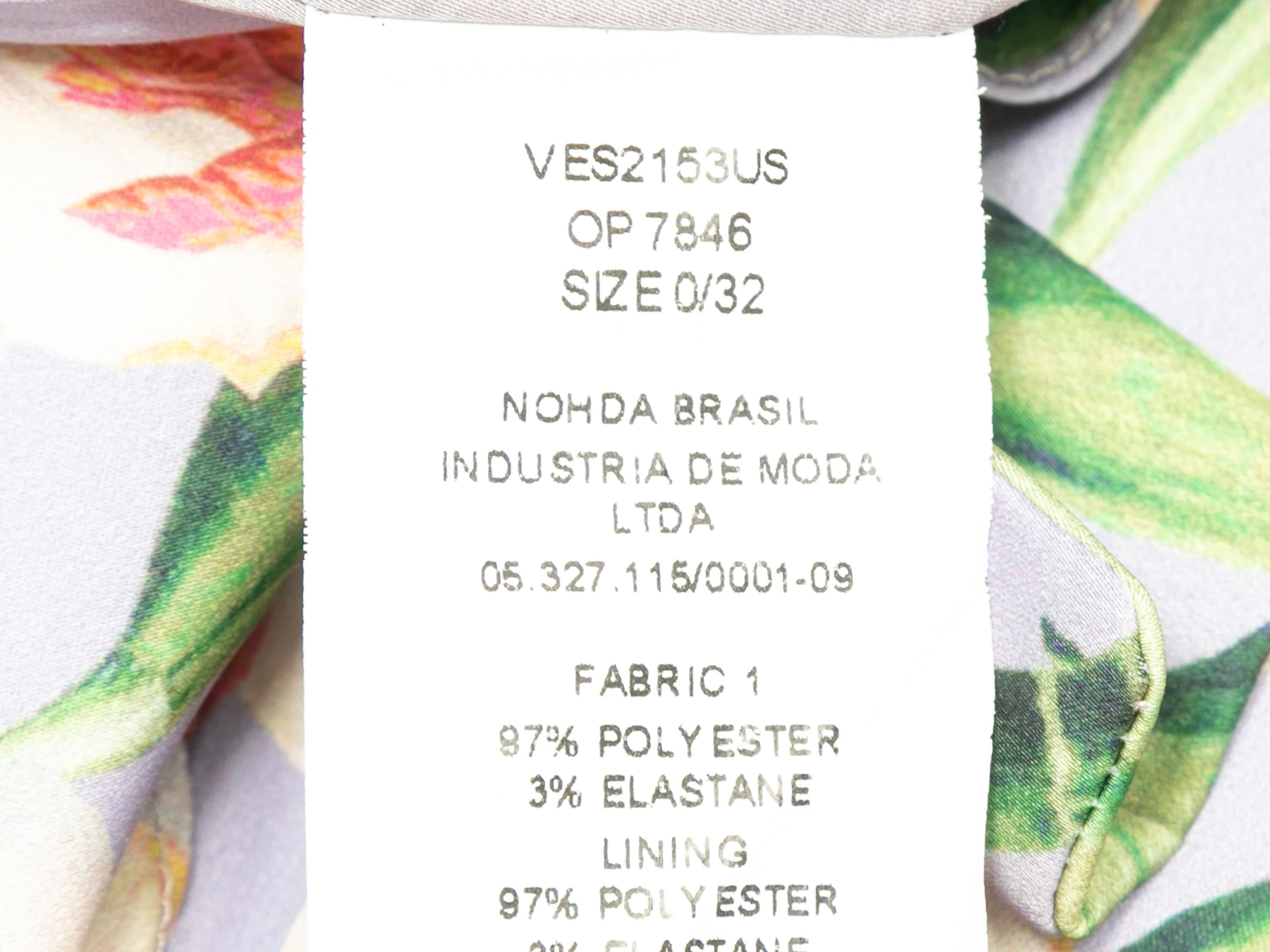 Flieder & mehrfarbig Patbo Ein-Schulter-Kleid mit Blumendruck Größe US 0 (Grau) im Angebot