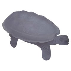 Lilac Glass Turtle Trinket Box by Curt Schlevogt, Neodymium, 1960s