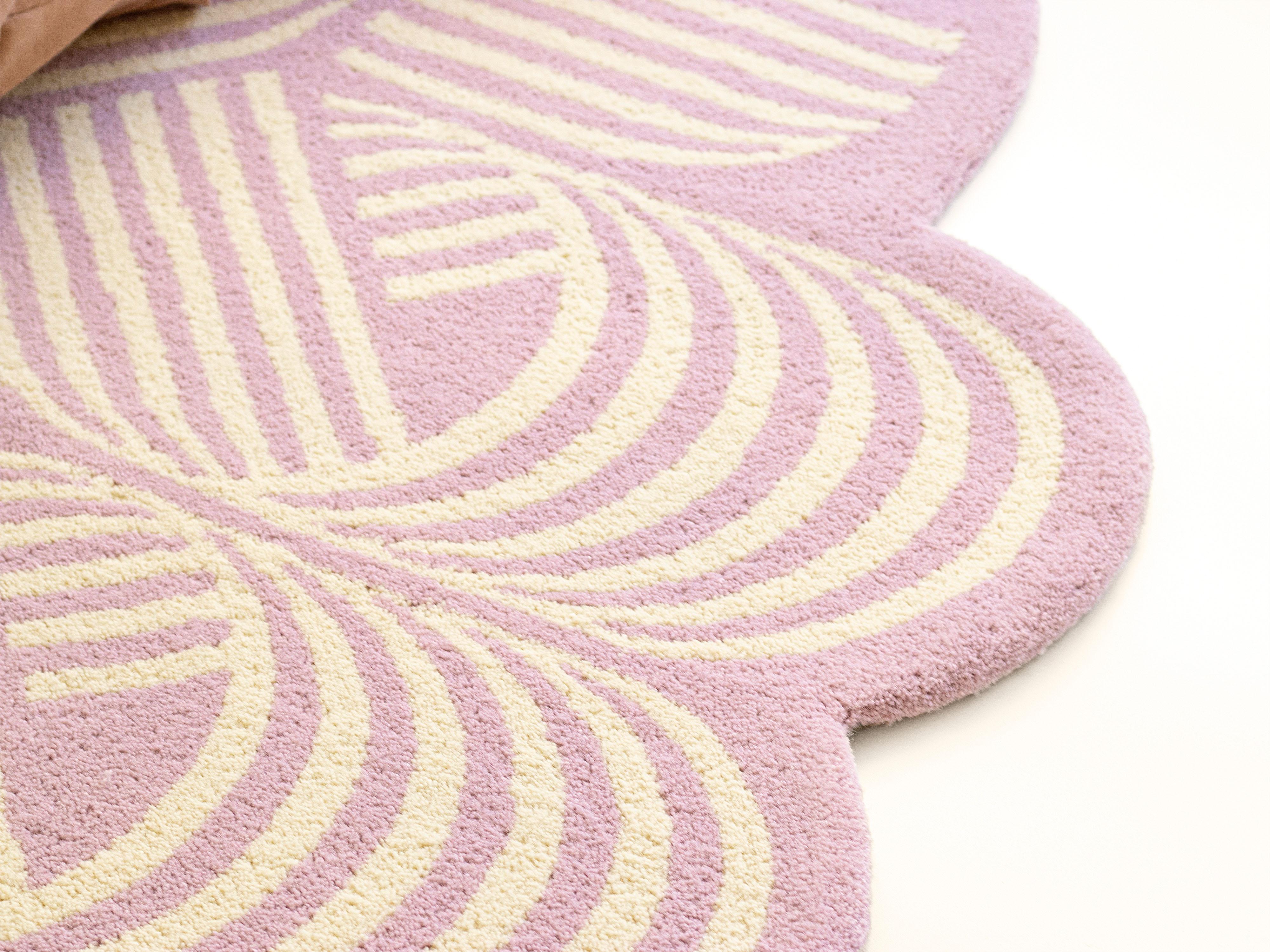 Lilac & off White Striped Laços Rug by Paulo Kobylka For Sale 6