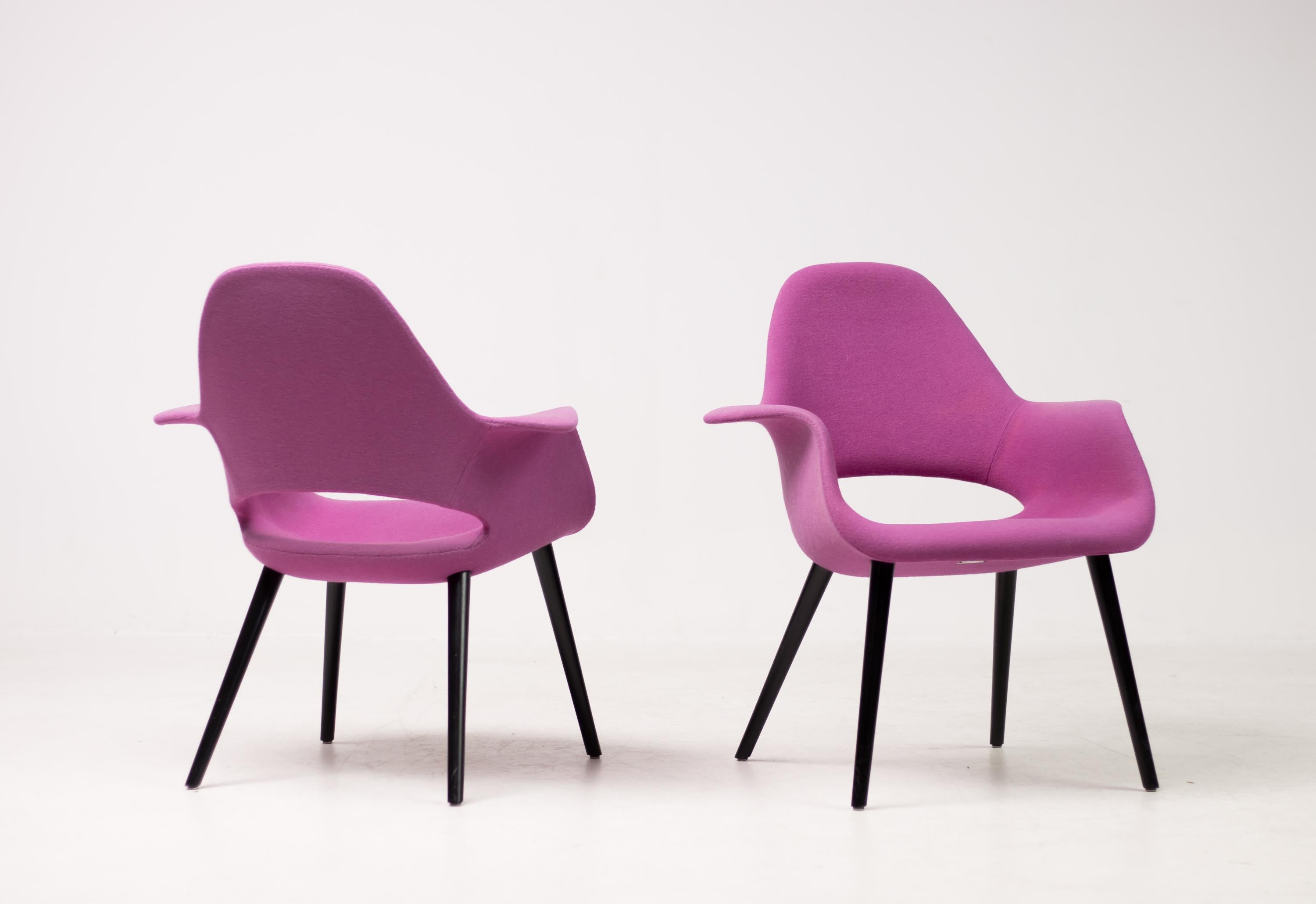 Lilac Organic Chairs by Charles Eames & Eero Saarinen In Good Condition In Dronten, NL