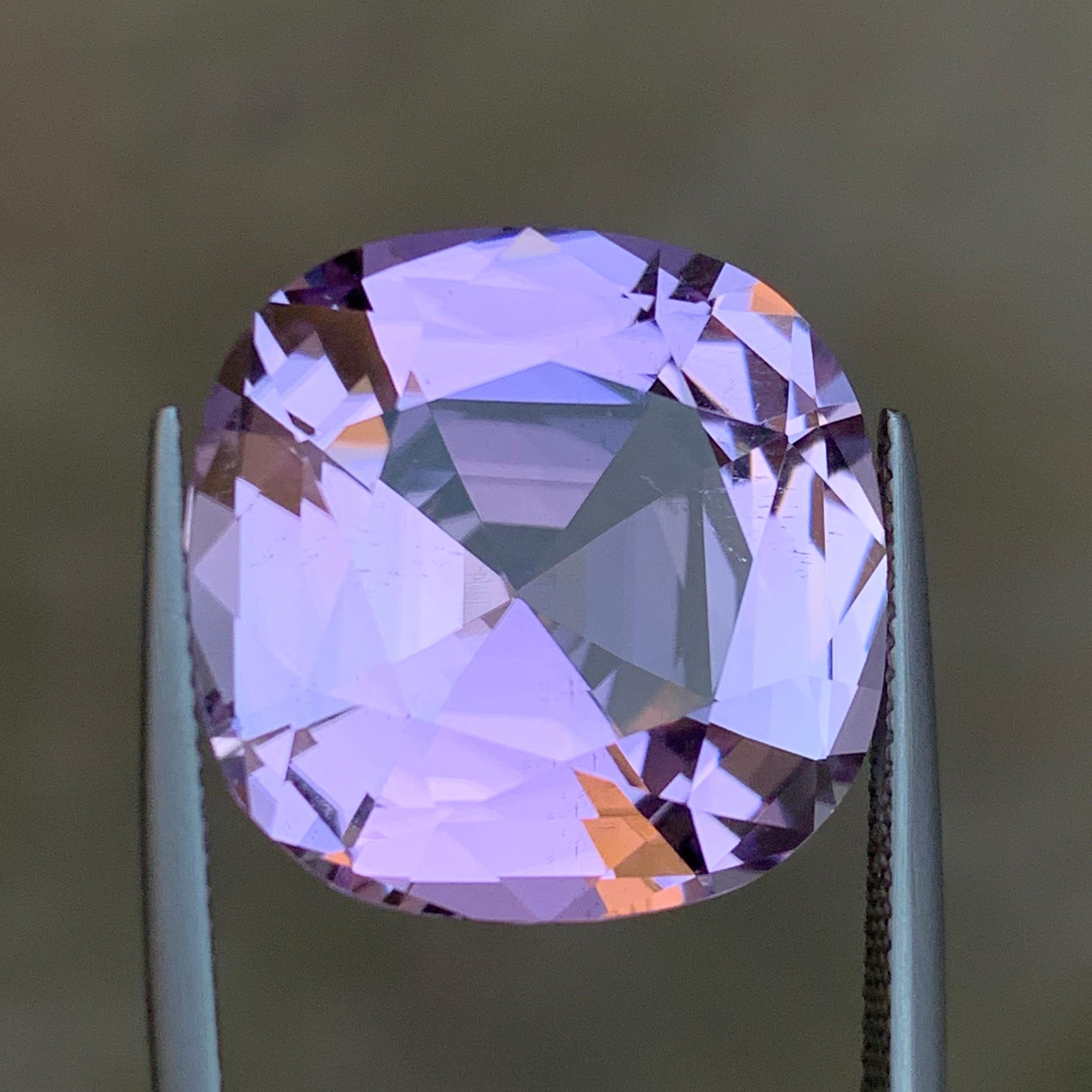 GEMSTONE TYPE: Kunzite
PIECE(S): 1
WEIGHT: 27.05 Carats
SHAPE: Square Cushion
SIZE (MM): 19.17 x 18.96 x 11.38
COLOR: Lilac Pink
CLARITY: Approx Eye Clean
TREATMENT: Heated
ORIGIN: Afghanistan
CERTIFICATE: On demand

A very breathtaking rare lilac