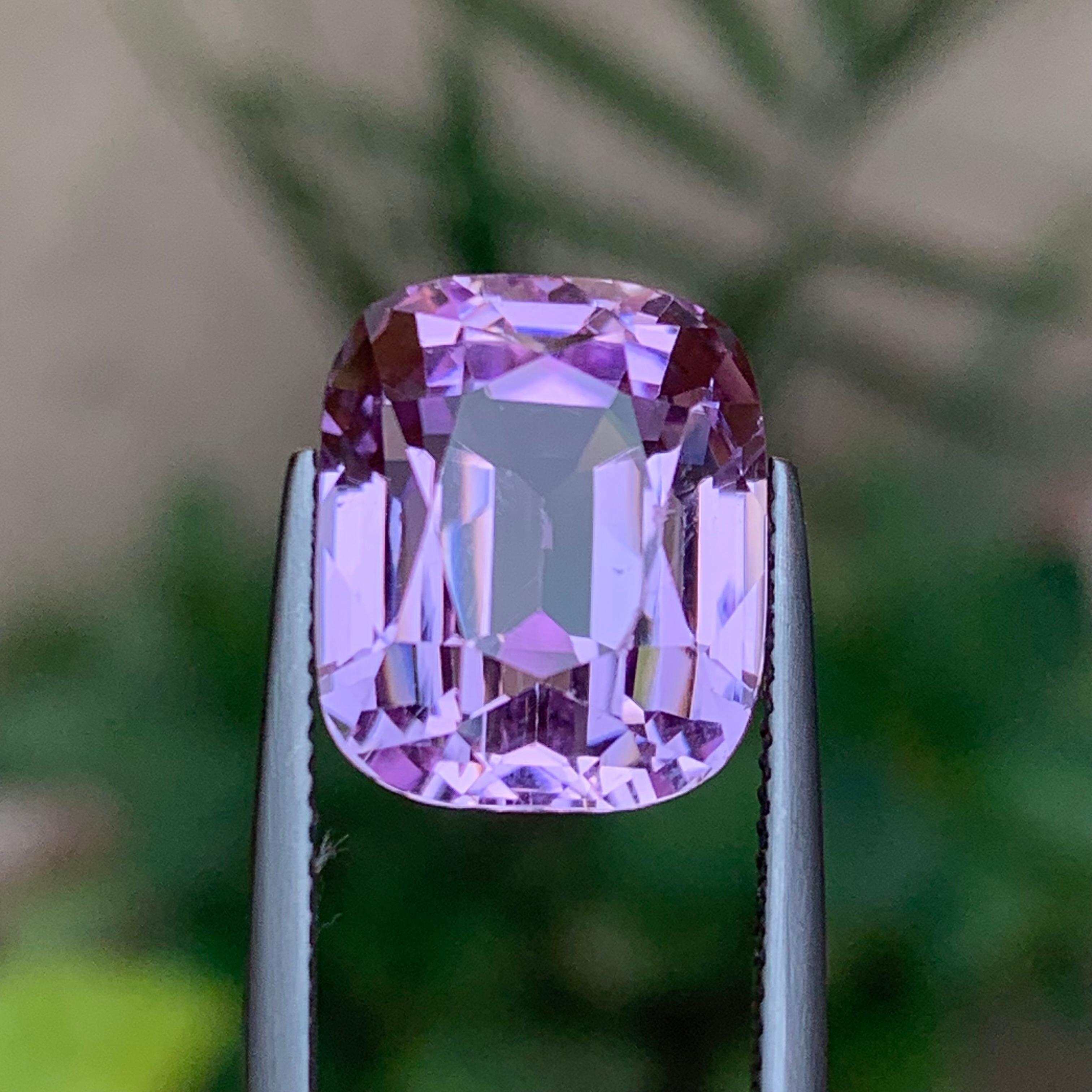 da uomo o donna Collana con ciondolo in kunzite naturale rosa lilla, gemma sciolta da 14.45 carati con taglio a cuscino in vendita
