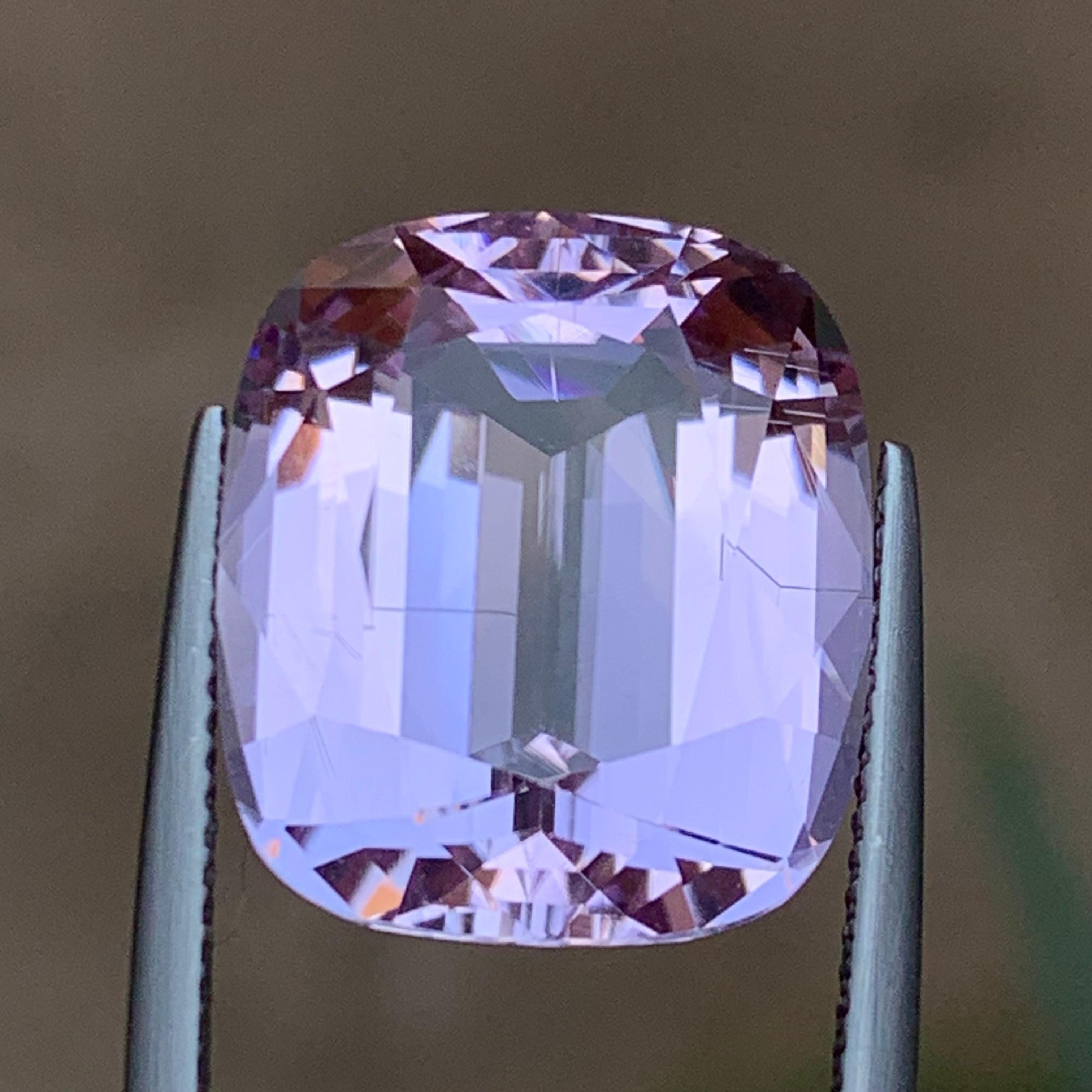 Lilac Pink Natural Kunzite Necklace Pendant Loose Gemstone 19.65 Ct Cushion Cut For Sale 2