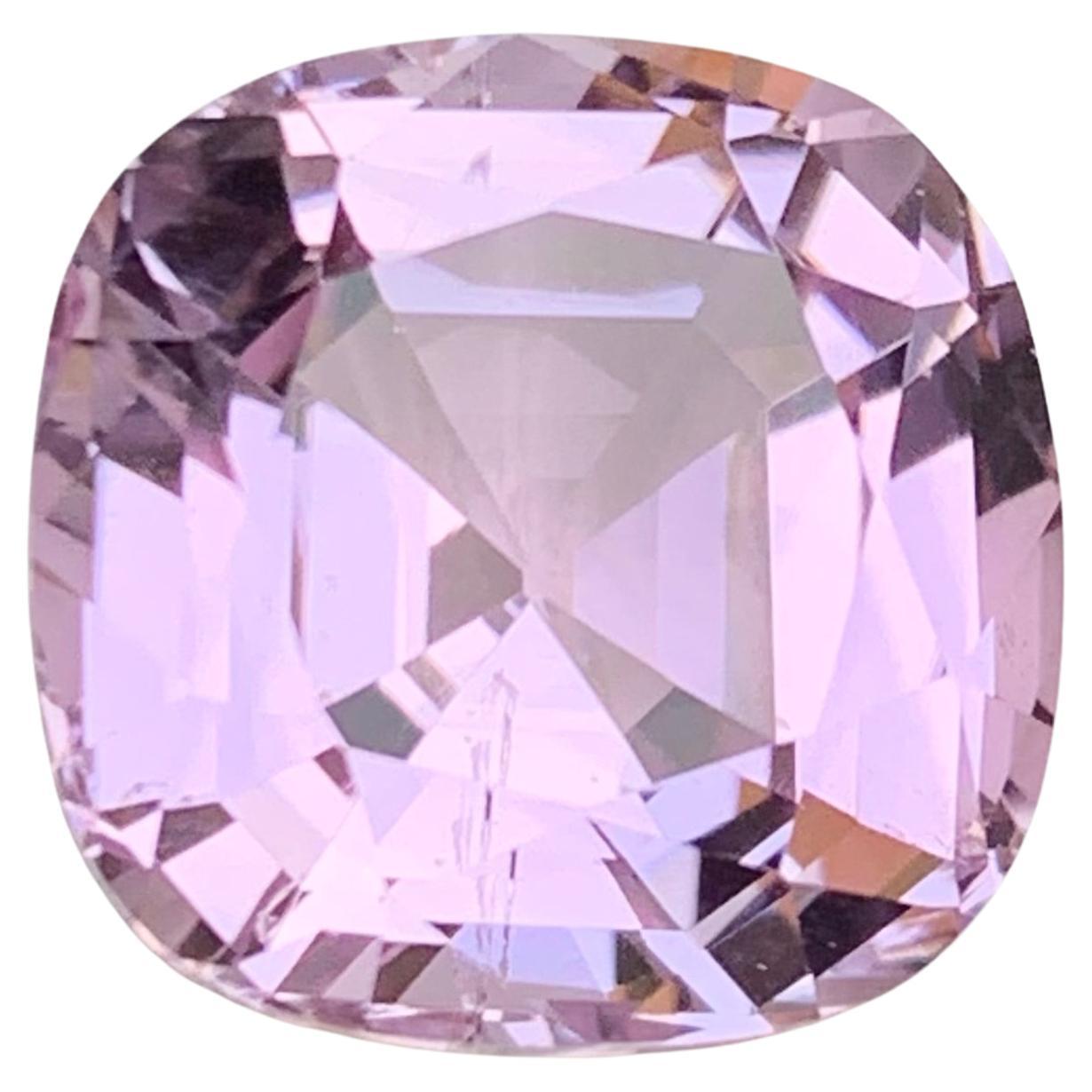 Anillo de Kunzita Natural Rosa Lila, Collar Colgante Piedra Preciosa, 13.25 Ct Corte Cojín