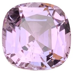 Anillo de Kunzita Natural Rosa Lila, Collar Colgante Piedra Preciosa, 13.25 Ct Corte Cojín