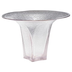 Lilac Sandblasted Glass Vase, 1950s