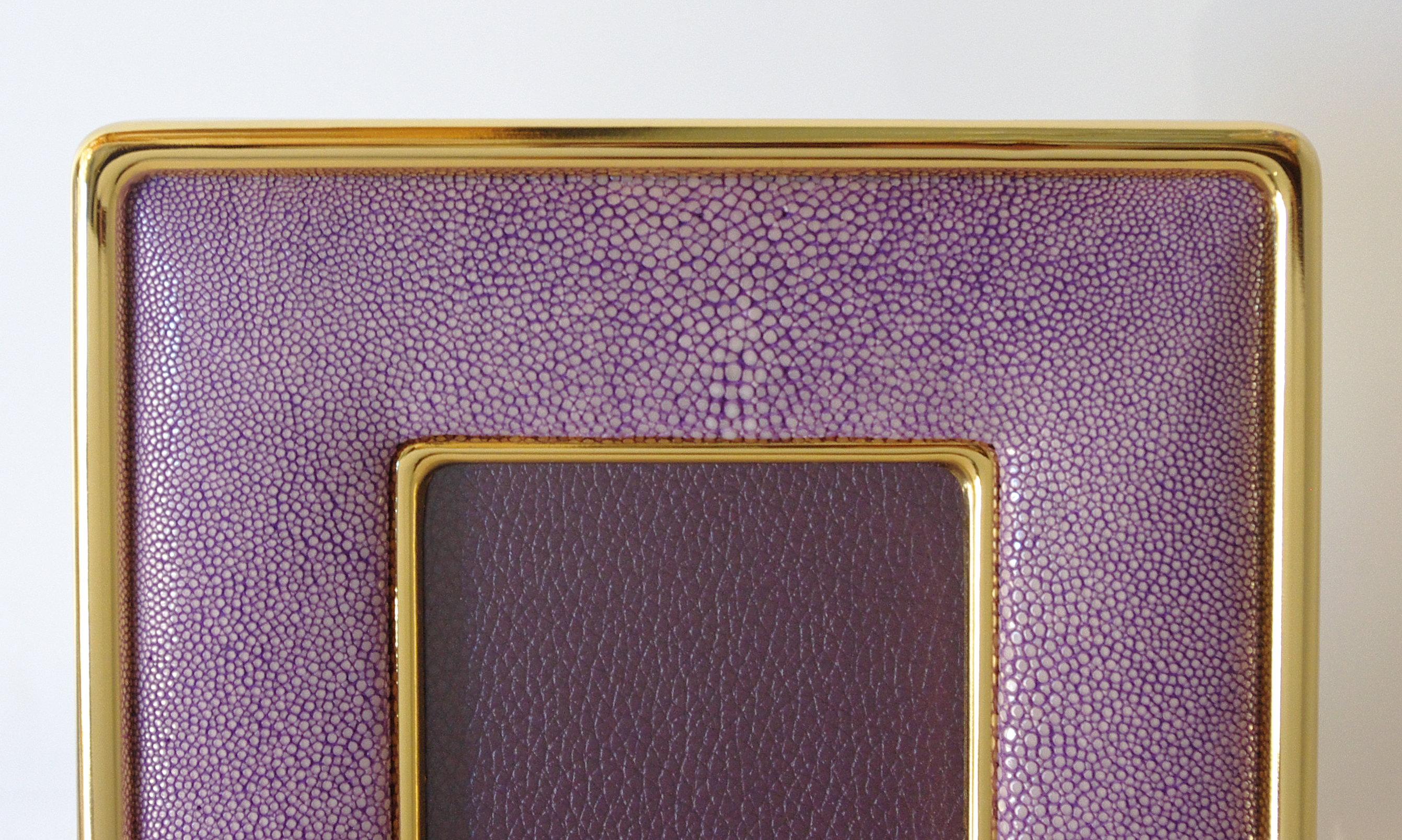 Italian Lilac Shagreen Gold-Plated Photo Frame by Fabio Ltd