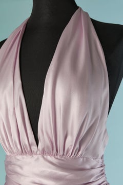 Abito asimmetrico senza schienale in seta lilla Alexandre Vauthier