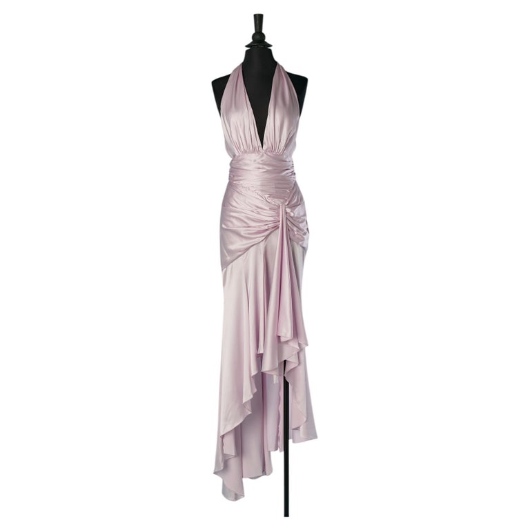 Lilac silk asymmetrical backless dress ALEXANDRE VAUTHIER For Sale at  1stDibs
