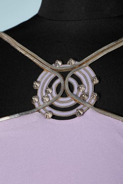 Lilac silk chiffon cocktail dress with chain and studs  Versace ( without tag)