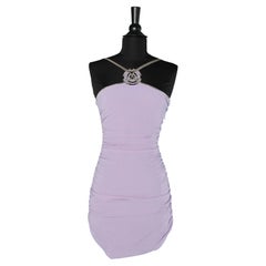 Lilac silk chiffon cocktail dress with chain and studs  Versace ( without tag)