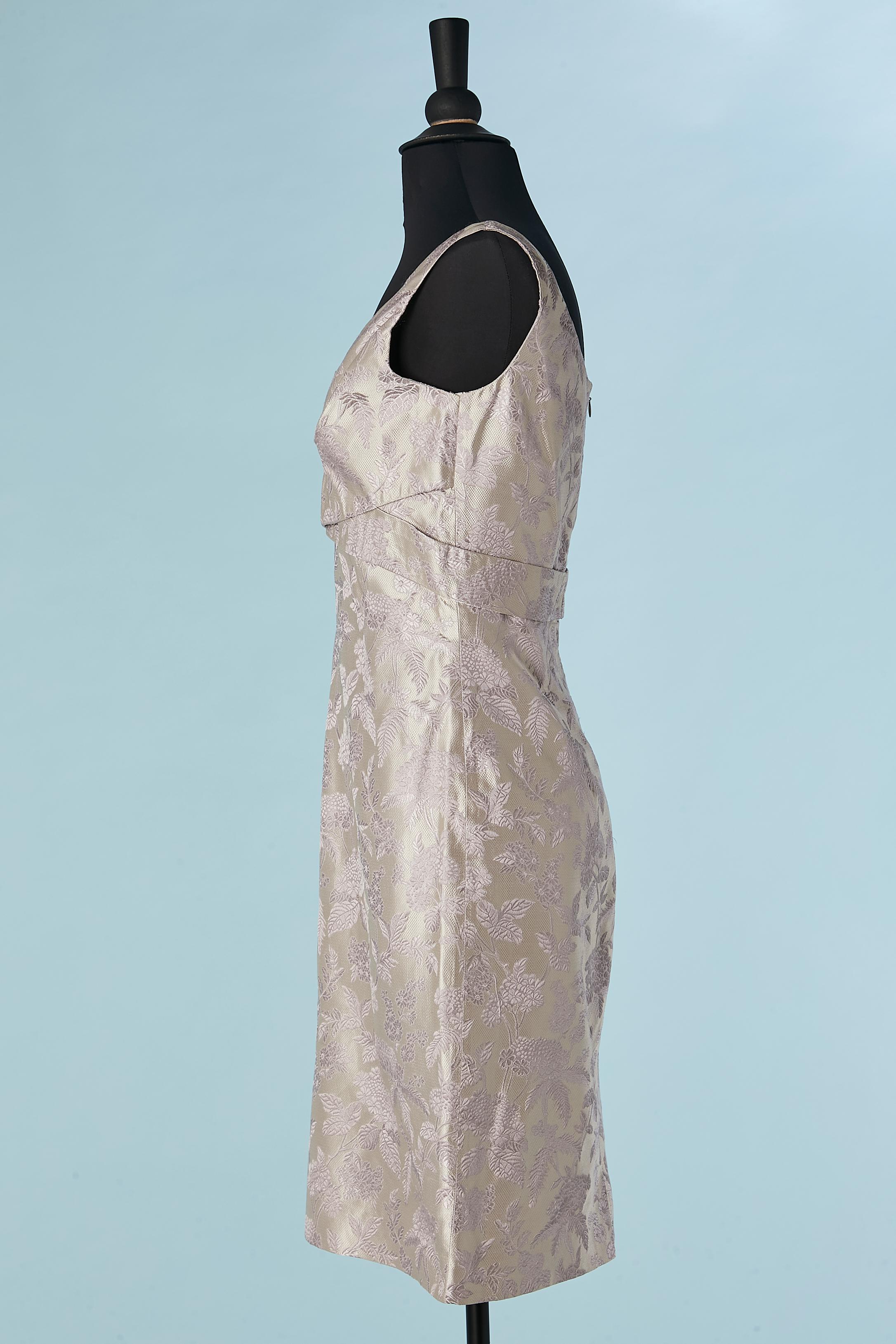 Abito da cocktail in seta jacquard lilla con pieghe sul busto Alexander McQueen In condizioni ottime in vendita a Saint-Ouen-Sur-Seine, FR