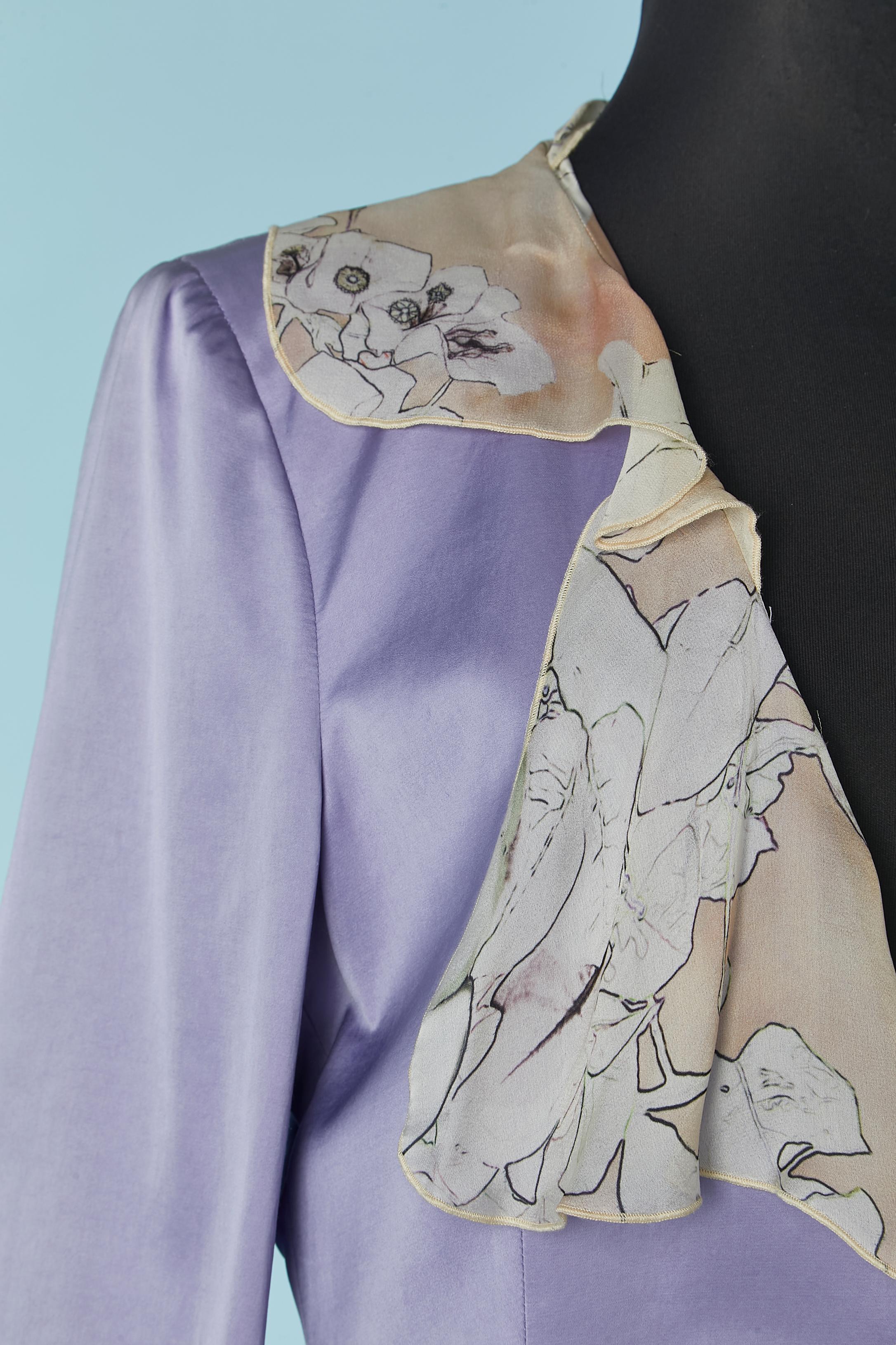Traje de falda lila con cuello de seda estampado EMANUEL UNGARO en Nuevo estado para la venta en Saint-Ouen-Sur-Seine, FR