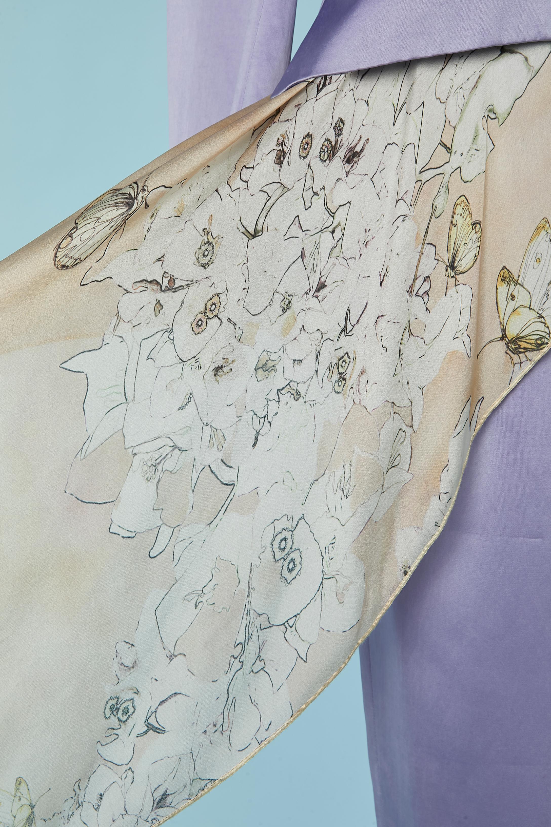 De las mujeres Traje de falda lila con cuello de seda estampado EMANUEL UNGARO en venta
