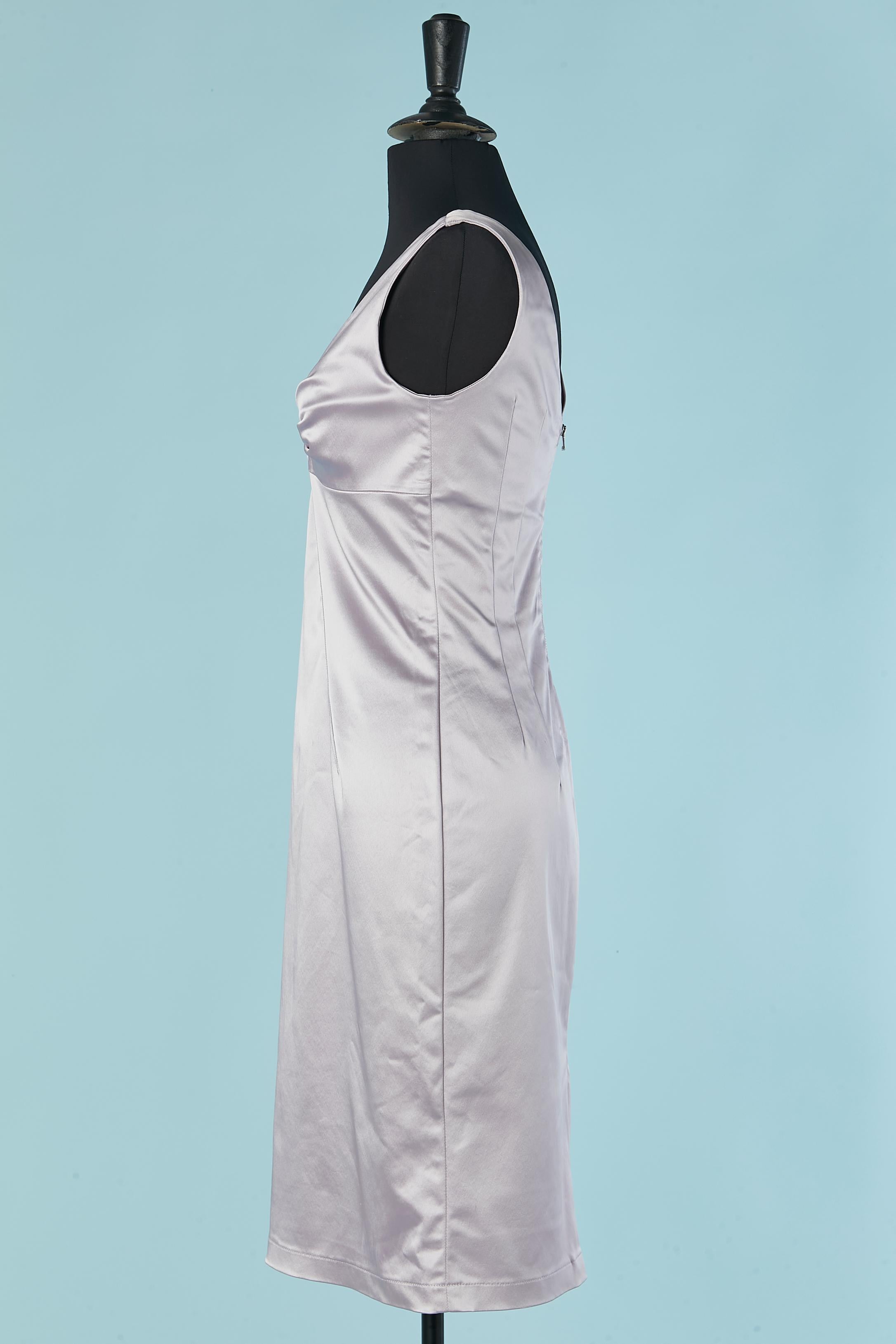 Gray Lilac sleeveless cocktail dress with cut-work D&G by Dolce Gabbana For Sale