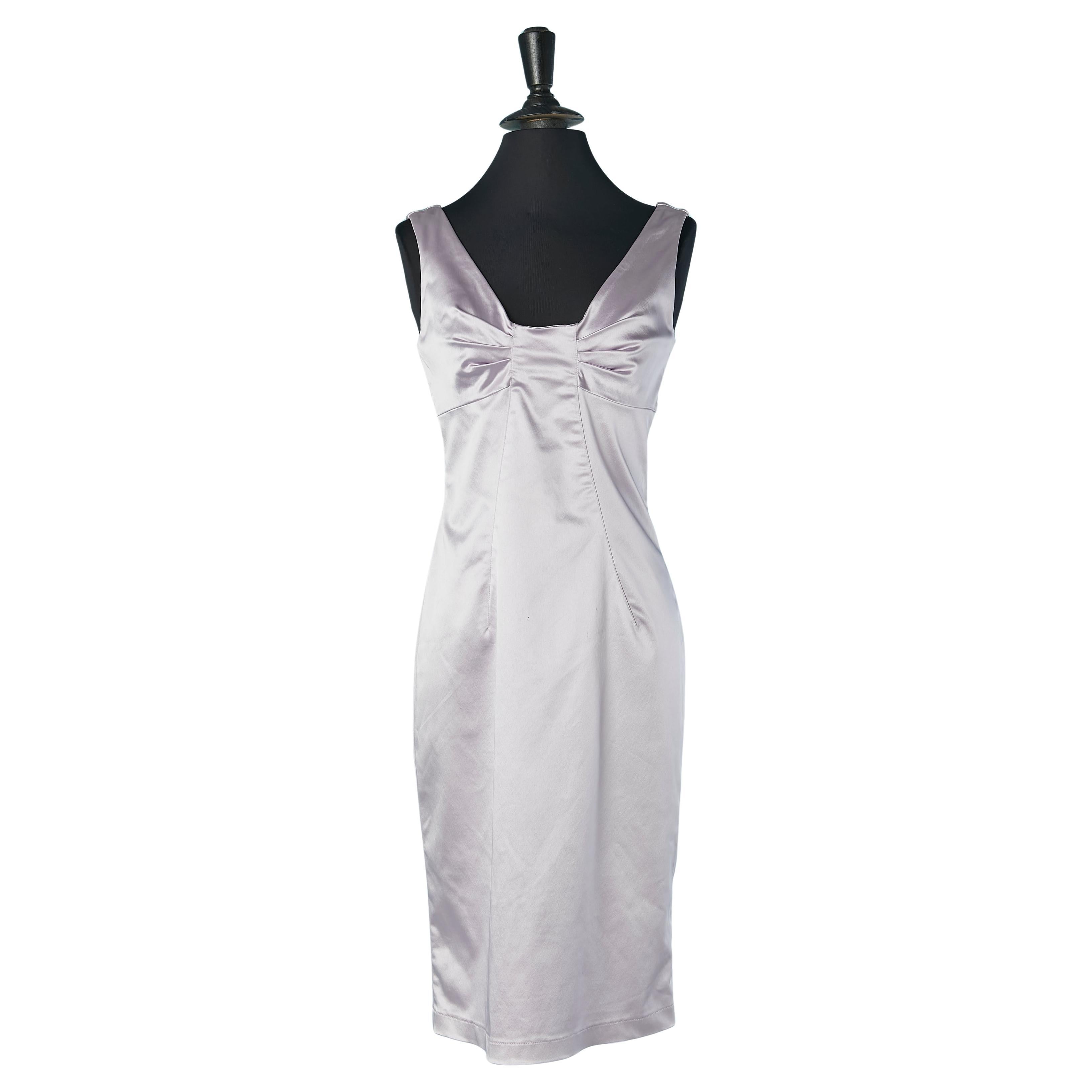 Lilac sleeveless cocktail dress with cut-work D&G by Dolce Gabbana For Sale
