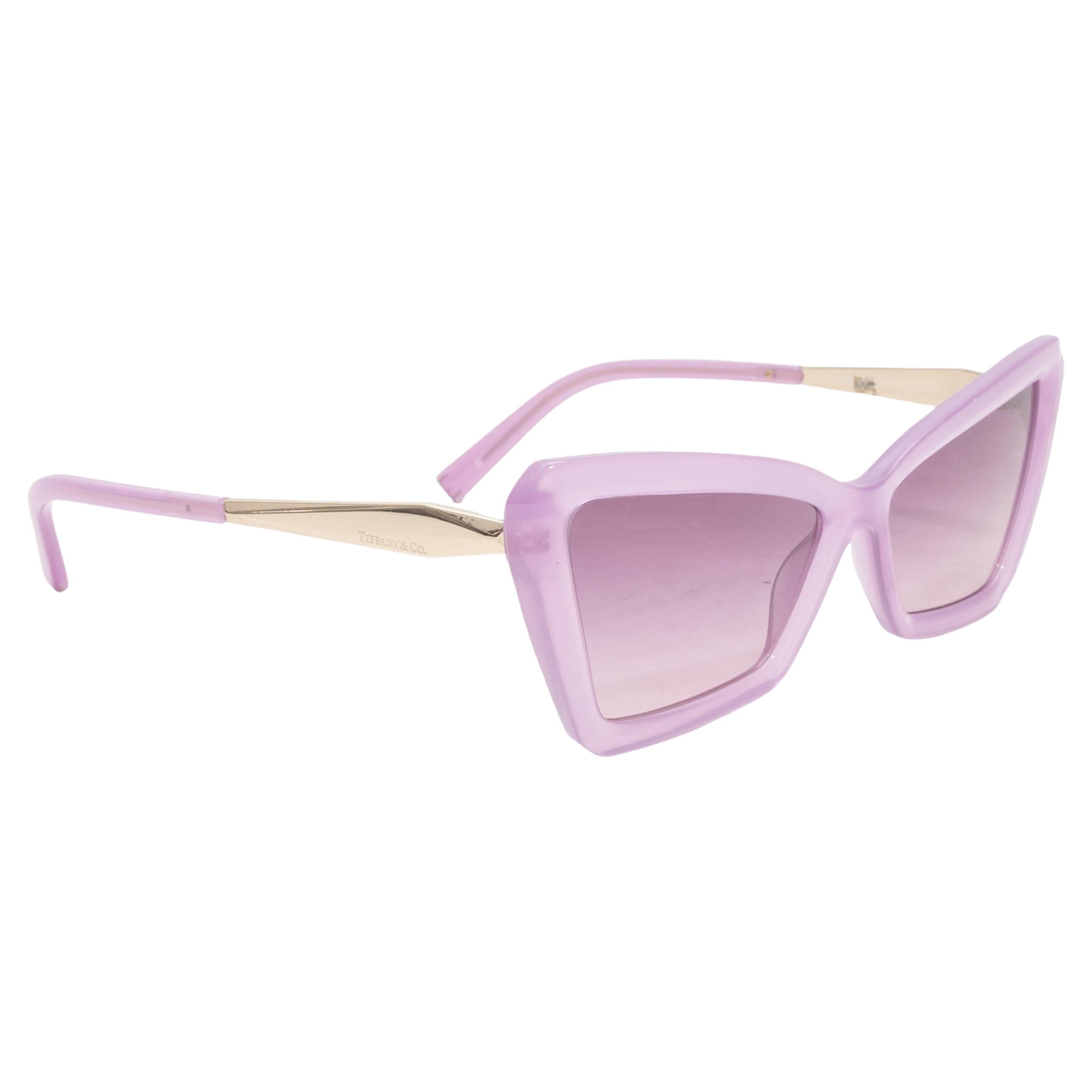Lilac Tiffany & Co. Angular Cat-Eye Sunglasses For Sale