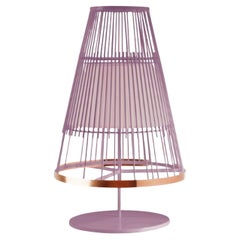 Lampe de bureau lilas avec anneau en cuivre par Dooq